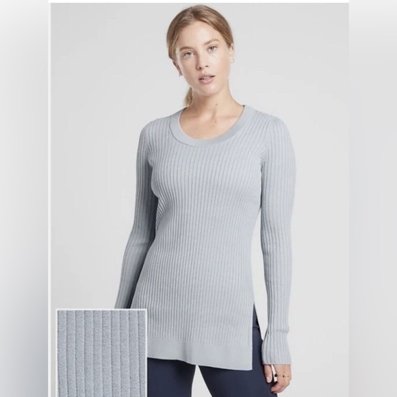 Athleta Sweaters - Athleta Lincoln Park Ribbed Sweater in Glacial Blue size XS